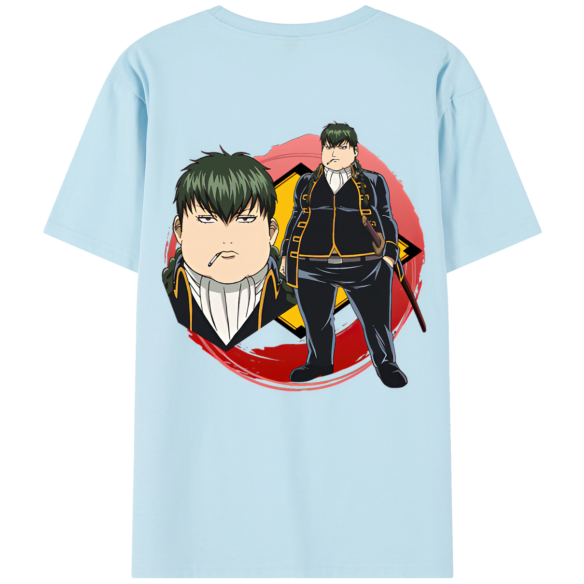 （画像用） ぎんたま 坂田銀時（さかたぎんとき） 神楽 志村新八（しむら しんぱち） GINTAMA Sakata Gintoki Kagura Shimura Shinpachi 綿100％半袖Tシャツ（背面プリント）